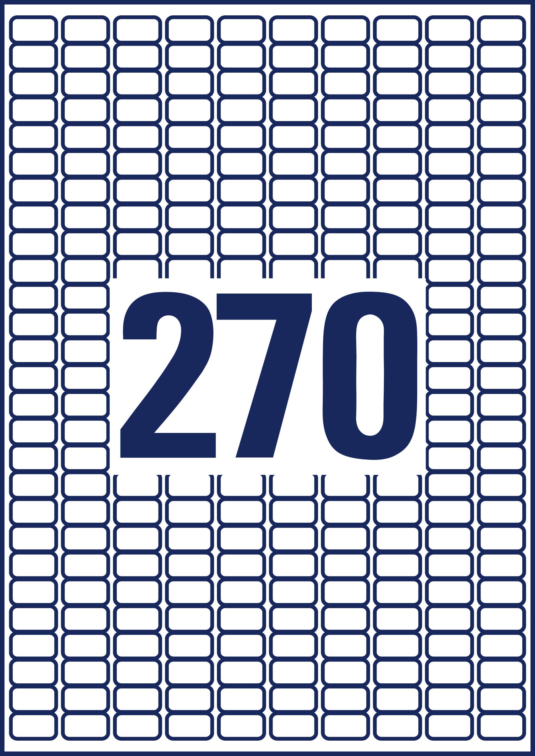 Le chiffre '270' apparaît grand au centre sur un motif de cases rectangulaires.