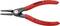 Pinces pour circlips de la marque Knipex, adaptées aux circlips de 12 à 25 mm ; poignées noir-rouge, manipulation professionnelle.
