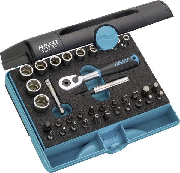 Hazet  Jeu de clés à douille métrique 1/4" (6.3 mm) 36 pièces 2200/36