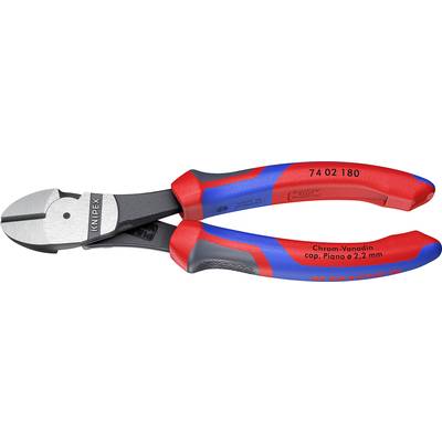 Coupe-câbles avec poignées rouge et bleue, fabriqués en chrome-vanadium, pour fils de piano jusqu'à 2,2 mm. Numéro de modèle sur la poignée.