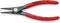 Pince à bec pointu Knipex rouge, modèle 49 11 A0, pour saisir de petits objets, pour des dimensions de 3 à 10 mm, fabriquée en Allemagne.