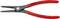 Une pince Knipex rouge avec des poignées noires, adaptée pour une portée de 40-100 mm. Texte sur la pince : 'Knipex', 'Made in Germany'.