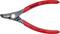 Pince Knipex rouge avec l'inscription 'KNIPEX 49 21 A01', adaptée pour 3-10 mm, fabriquée en Allemagne.