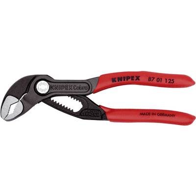 Pince multiprise KNIPEX rouge avec mâchoires réglables et poignées ergonomiques, marquée 'KNIPEX Cobra', fabriquée en Allemagne.