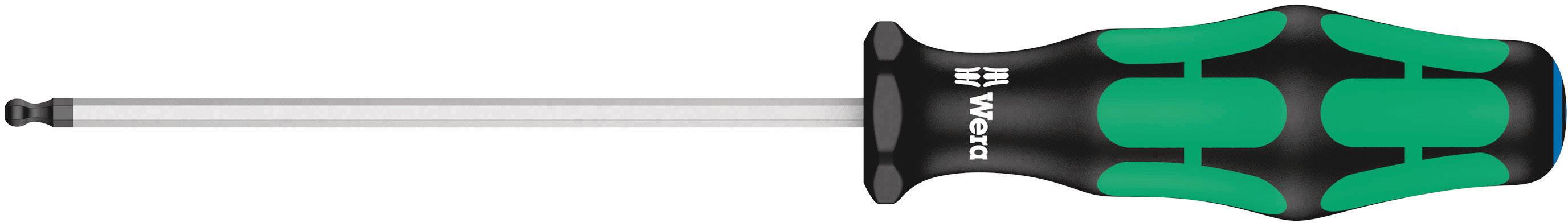 Un tournevis avec une poignée ergonomique noir et vert et une longue tige métallique, adapté pour visser et dévisser des vis.