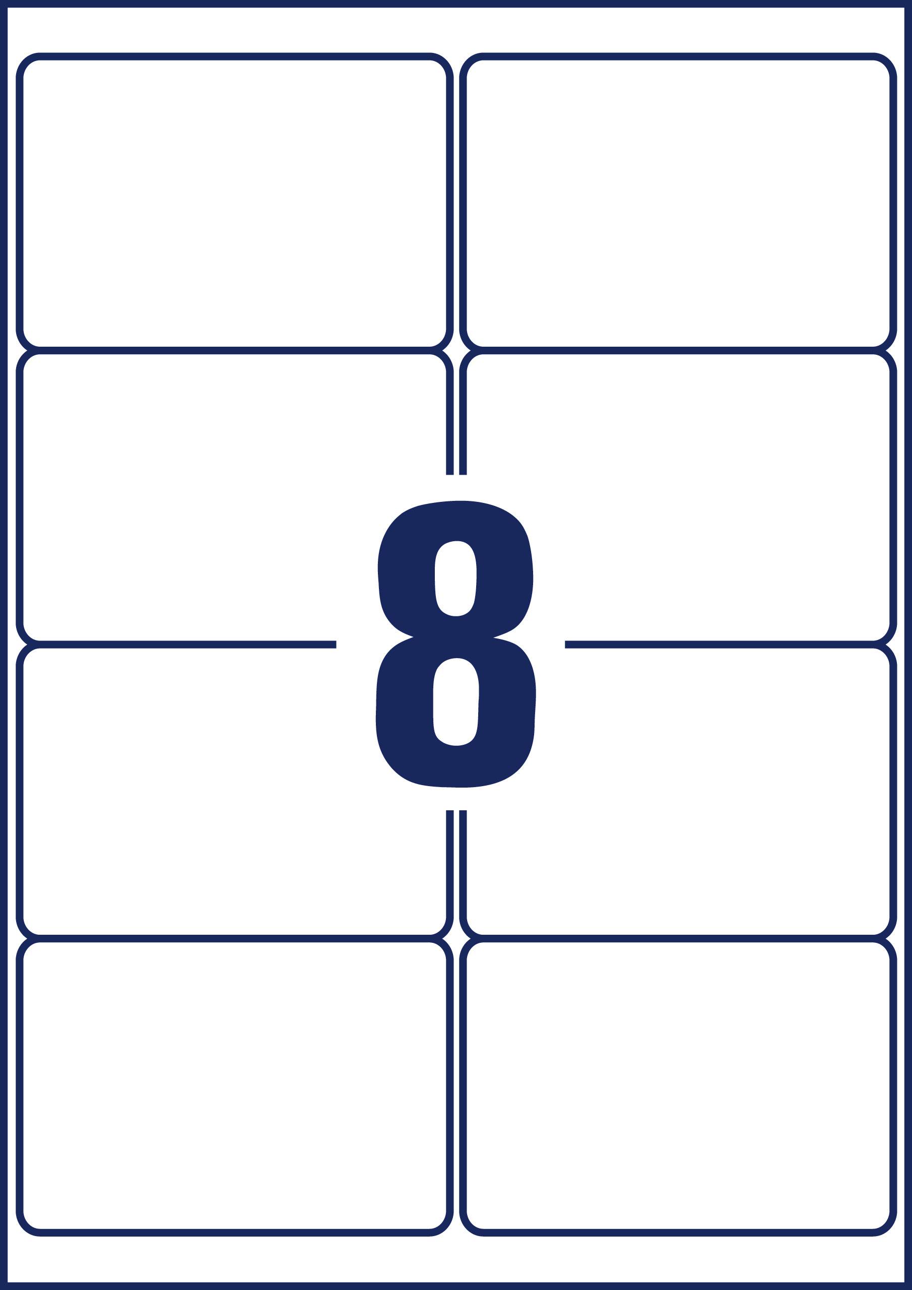 Un grand chiffre '8' est placé de manière centrale sur un fond blanc, encadré par plusieurs champs rectangulaires.