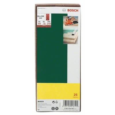 Papier abrasif pour ponceuse vibrante perforé Bosch Accessories 2607017108  Grain 240 (L x l) 230 mm x 93 mm 25 pc(s)