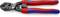 Pince coupante latérale de marque Knipex avec poignée rouge et bleue, adaptée pour couper des fils jusqu'à 3,6 mm de diamètre.