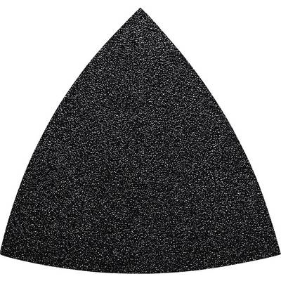 Papier de verre noir, de forme triangulaire, utilisé pour les travaux de ponçage sur différents matériaux.