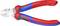 Pince coupante Knipex rouge et bleue avec poignées ergonomiques. Adaptée pour couper des fils et des câbles.