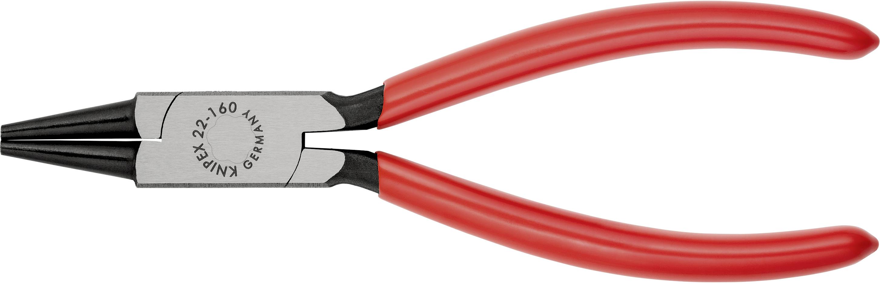 Pince rouge, effilée avec des pointes noires. Adaptée pour saisir ou former du fil et de petits objets.