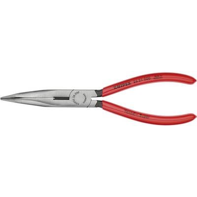 Une pince coupante pointue rouge en métal avec des poignées isolées. L'inscription « KNIPEX 26 12 200 » est visible sur l'une des poignées.