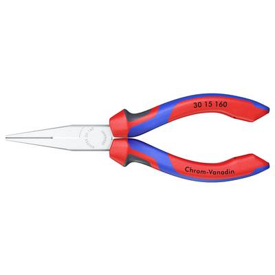 Pince à long manche avec poignées bleues et rouges, mâchoires en métal et l'inscription 'Chrome-Vanadium' sur la poignée. Adaptée pour une préhension précise.