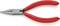 Pince rouge avec une tête longue et élancée et le logo Knipex sur les poignées. Adaptée pour la saisie précise et la coupe de fils.