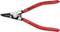 Pince Knipex pour circlips intérieurs à pointes courbées, adaptée pour des bagues de 3-10 mm, en acier chrome-vanadium.