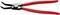 Pince à circlips rouge avec pointes courbées, adaptée à l'installation et au retrait des circlips dans les applications mécaniques.
