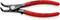 Pince Knipex pour circlips à deux pointes recourbées. Manche métallique recouvert de plastique noir et rouge. Adaptée pour des circlips de 3-10 mm. Fabriqué en Allemagne.