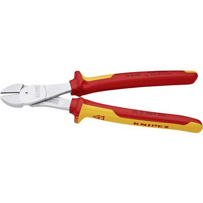 Pince coupante isolée VDE rouge et jaune. Adaptée aux travaux sur des pièces sous tension jusqu'à 1000V.