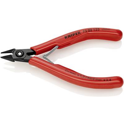 Ciseaux de câble rouges avec tête de coupe noire, adaptés pour les fils de cuivre jusqu'à 0,3 mm de diamètre. Marque : KNIPEX.