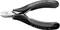 Pince coupante avec manche noir, marquée 'Knipex', pour la coupe précise de fils et de composants électroniques.