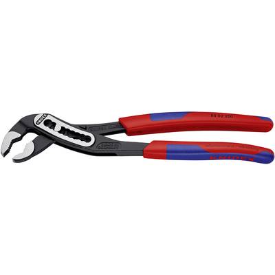 Pince multiprise avec poignées rouge et bleue, marquée 'Knipex 88 02 250', adaptée pour les tuyaux et les écrous.