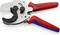 Coupe-câbles rouge et bleu de KNIPEX, numéro de modèle 90 25 40, fabriqués en Allemagne, pour une coupe précise de matériaux durs.