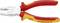 Pince coupante combinée rouge de la marque Knipex, adaptée aux travaux jusqu'à 1000V. Elle possède des poignées isolées et une tête fabriquée en acier chrome-vanadium.