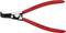 Une pince Knipex rouge avec des mâchoires noires, marquée '4621 A31' et '40-100mm', adaptée au montage des circlips.