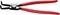 Pince à circlips rouge avec des pointes courbées pour la préhension et le retrait précis des circlips dans les applications mécaniques.