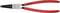 Pince Knipex pour circlips rouge avec embouts striés noirs, adaptée aux anneaux de 40-100 mm de diamètre, en acier chrome-vanadium.