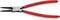 Pince Knipex rouge en acier chrome-vanadium. Numéro de modèle 4111P3, adaptée pour des diamètres de 40 à 100 mm. Outil pour travaux de précision.