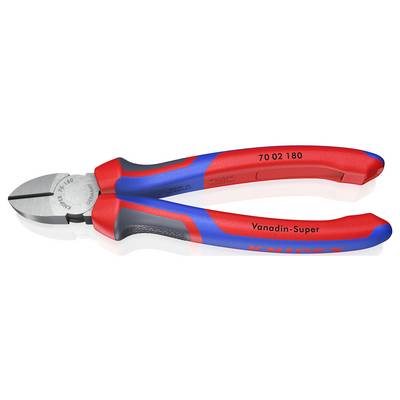 Coupe-côtés forgé en acier, avec des poignées rouges et bleues, portant les inscriptions 'Vanadin-Super' et 'Knipex'.
