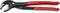 Pince multiprise Knipex Cobra de couleur rouge avec tête en métal noir. Elle est utilisée pour saisir et faire tourner des tuyaux et des écrous.