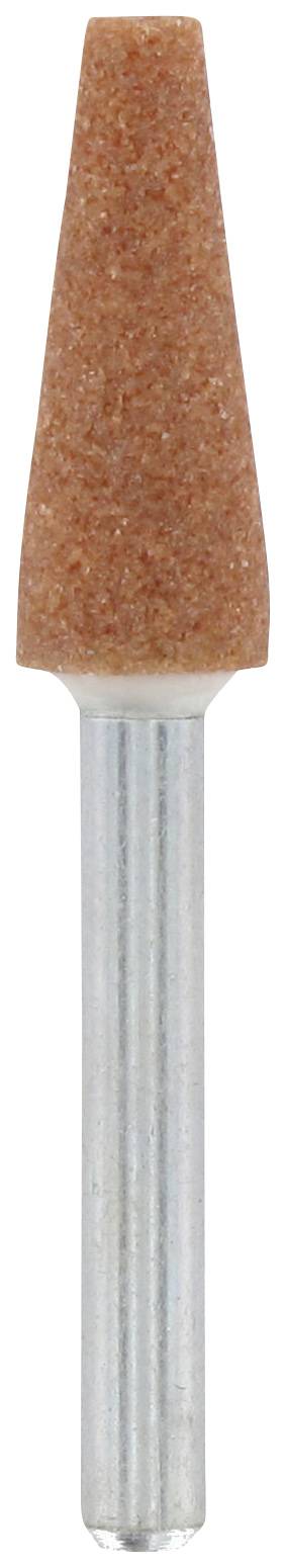 Un embout de meulage conique avec une base métallique. Utilisé pour meuler ou travailler des matériaux.