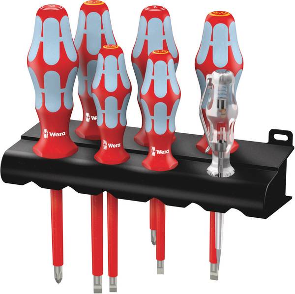 Wera 3160 i/7 Rack VDE Jeu de tournevis 7 pièces vis à fente, cruciforme Phillips