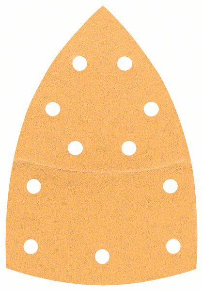 Feuille abrasive pour ponceuse Multi avec bande auto-agrippante, perforé Bosch Accessories 2608607403 Grain 80 (L x l) 102 mm x 62.93 mm 10 pc(s)