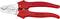 Coupe-câbles Knipex rouges portant l'inscription 'cap. max. Ø 10 mm/24 mm²' et 'Ne pas couper l'acier', adaptés pour une coupe précise.
