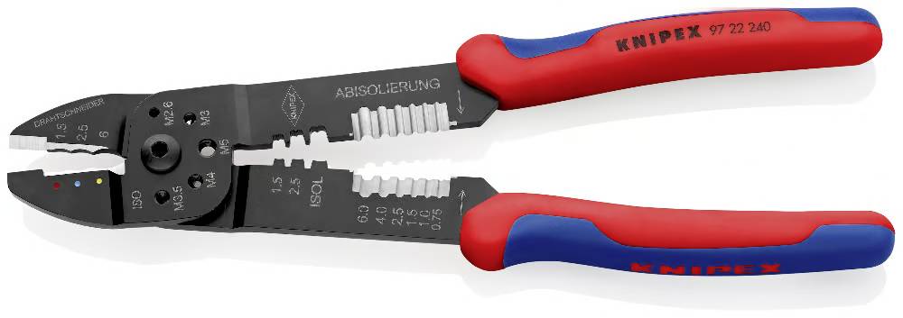 Knipex 97 22 240 97 22 240 Pince à sertir pour cosses isolées, pour connecteurs enfichables isolés 0.75 à 6 mm²-1