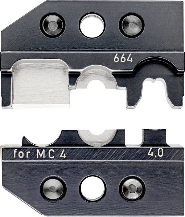 Knipex 97 49 66 4 Matrice à sertir pour connecterus solaires Convient pour MC4 4 mm² (max) adapté pour marque (pinces) Knipex 97 43 E, 97 43 E AUS, 97 43 E UK, 97 43 E US