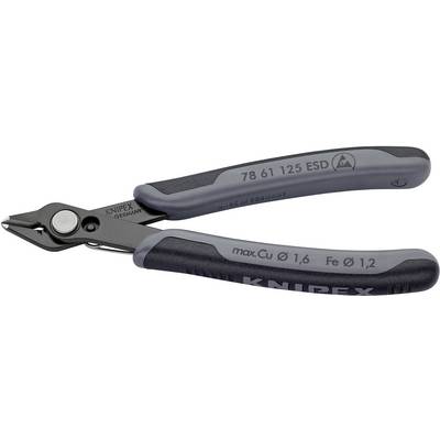 Pince coupante latérale de Knipex en noir et gris, adaptée aux travaux de coupe précis sur les fils de cuivre et de fer.