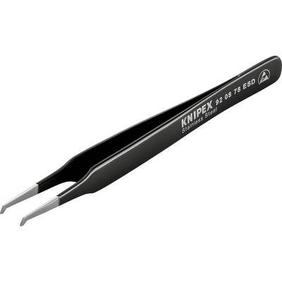 'Pince de précision KNIPEX en acier inoxydable, 92 08 78 ESD, noir, adaptée aux travaux précis avec des pointes fines.'