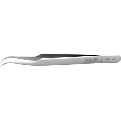Une pince brucelles effilée en acier inoxydable portant l'inscription 'KNIPEX Stainless Steel 92 32 29', adaptée pour saisir précisément de petits objets.