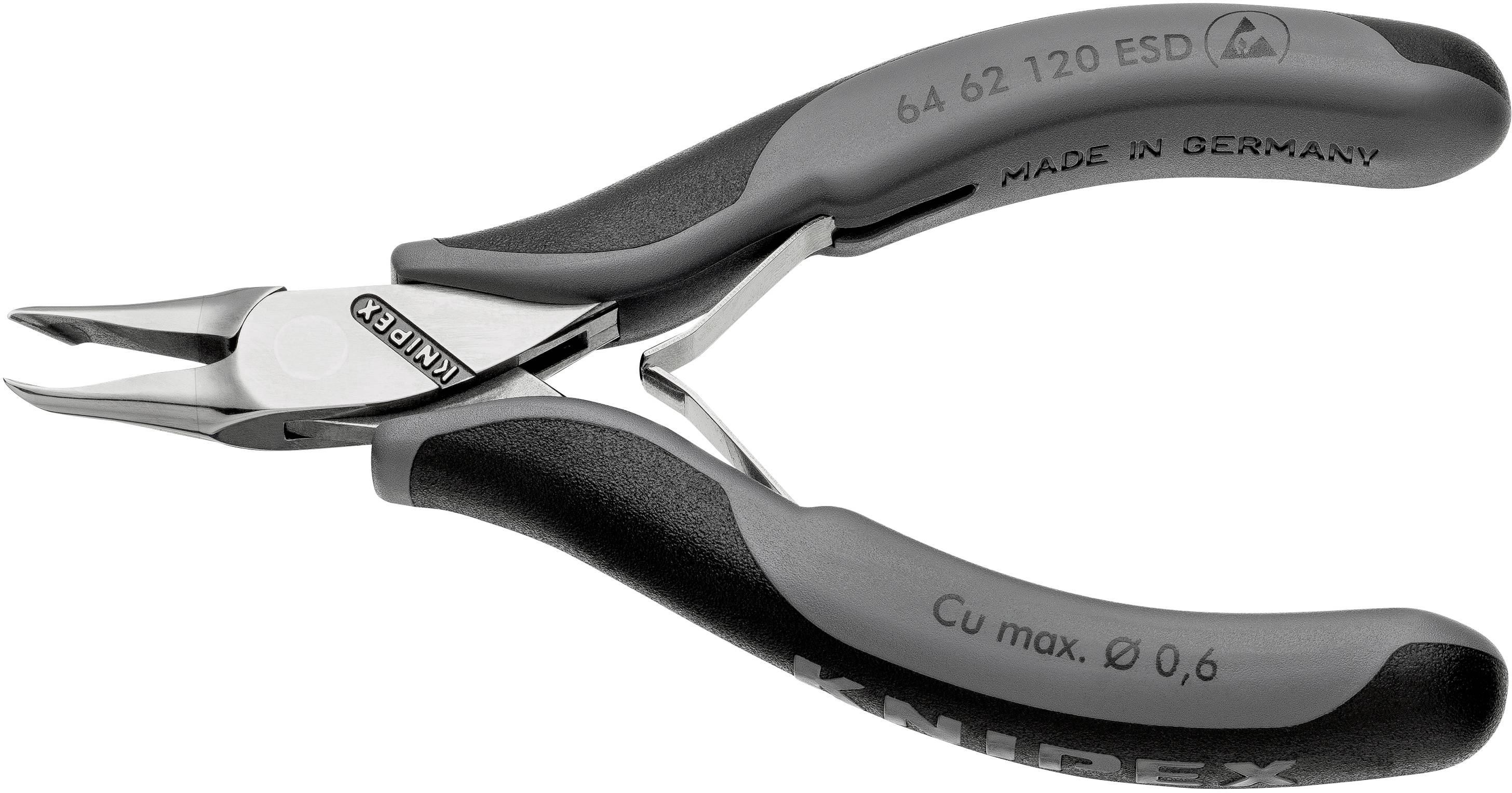 Petit coupe-câble gris aux poignées ergonomiques, adapté aux travaux de précision. Fabriqué en Allemagne.