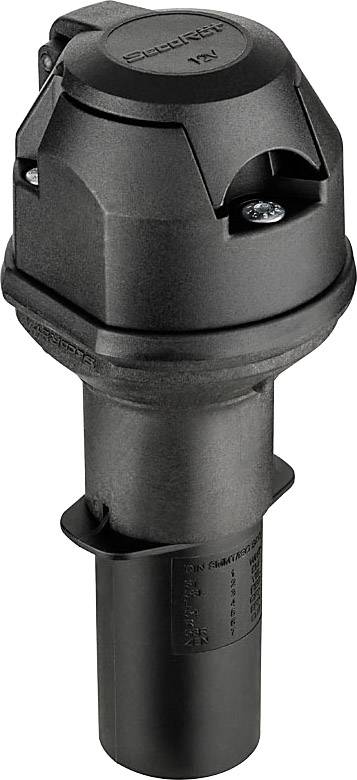 Fiche électrique cylindrique lourde avec boîtier robuste et verrouillage à vis, adaptée aux applications industrielles.