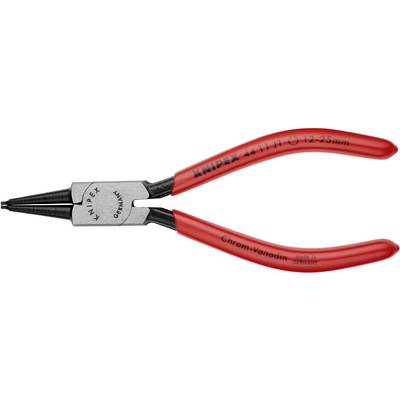 Une pince à circlips rouge de la marque Knipex avec l'inscription '12-25mm'. Adaptée pour le montage et le démontage de circlips.