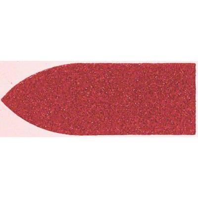Rouge à lèvres pointu et rouge avec une surface scintillante.