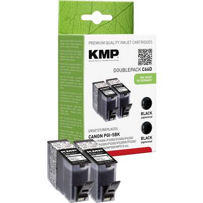 KMP Encre remplace Canon PGI-5BK compatible paquet de 2 noir C66D 1504,0021