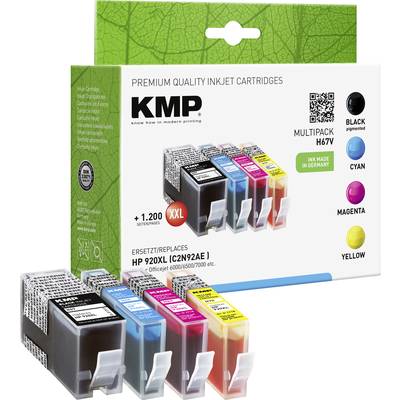 KMP Encre remplace HP 920XL, CD975AE, CD972AE, CD973AE, CD974AE compatible pack bundle noir, cyan, magenta, jaune H67V 1