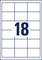 Carte avec le nombre 18 au centre, encadrée par un motif quadrillé.