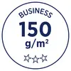 Au centre d'un cercle se trouve « Business 150 g/m² », sous lequel sont disposées trois étoiles.